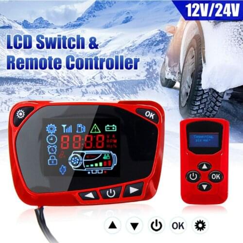LCD Thermostat Display Switch w/Remote Controller 12/24V for Diesel Air Heater 87HE