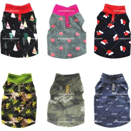 Winter Fleece Christmas Pet Dog Clothes for Small Dogs Clothing French Bulldog Warm Harness Vest for Yorkies Dog Accessories