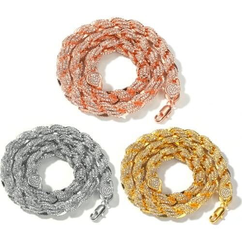 Gold Necklace for Men Women Rope Link Chain Necklace Male Collar Fashion Gift Jewelry Hip Hop 18-24inch