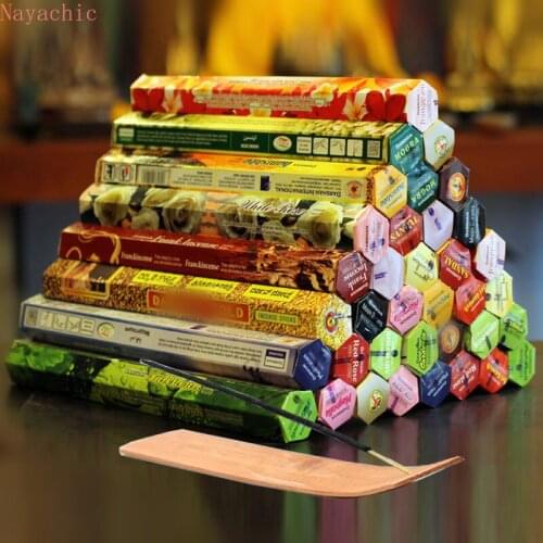 1/3/6 Boxes tibetan Incense Stick With Plate Indian Incense Premium Multiple Flavor Mixed Package sandalwood incense S