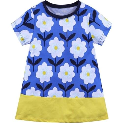 2021 Girl Dresses Summer Animal Floral Cotton Kids Dresses for Girls Clothes Striped Children Casual Dress Princess Costume1-6Y