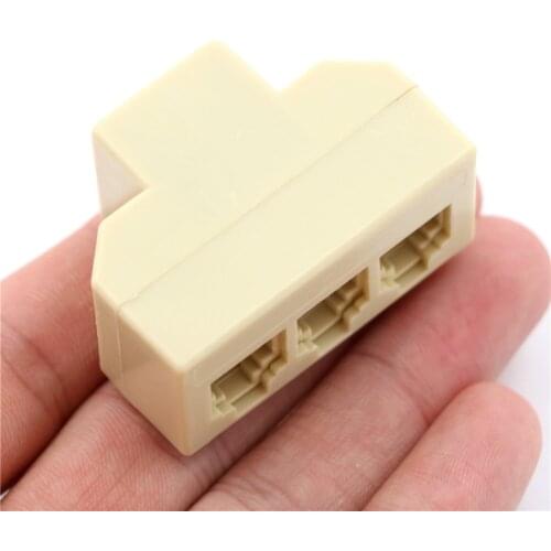 2021 NEW 1PCS 6P4C RJ11 Telephone Splitter 3 Way Adapter 1 M To 3 F RJ-11 6P4C Phone Jack Splitter T Adapter 6P4C - 1M/3F