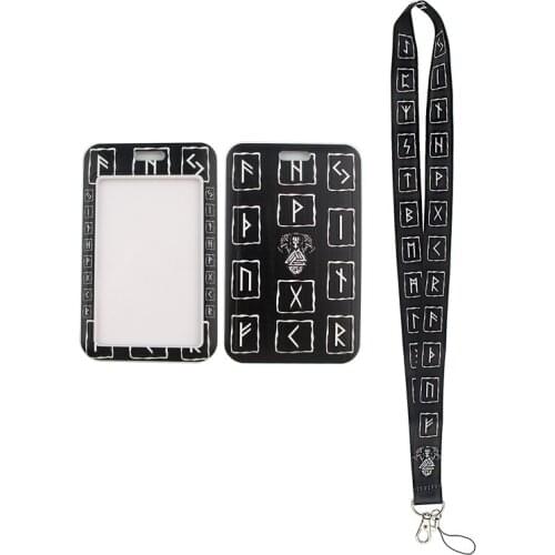 24pcs/lot MD251 DMLSKY Viking Card Holder ID Holder Flower Woman Bus Card Holder Staff Card With Lanyard