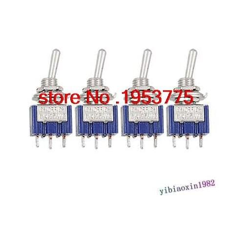 40Pcs 3 Pins Blue SPDT ON/OFF/ON Toggle Switches AC 125V 6A