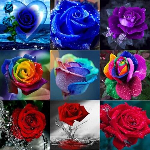 Diamond Embroidery Flowers Handmade Diamond Painting Rose Picture Of Rhinestones Diamond Mosaic Home Decor Crafts Gift