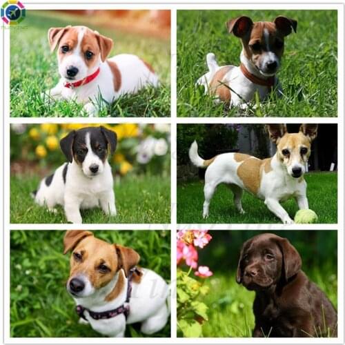Jack Russell Terrier Diamond Painting Dog Animal Pet Cute Puppy Diamond Embroidery Cross Stitch Kit Christmas Decoration Gift
