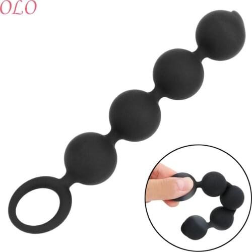 OLO Anal Beads with Pull Ring 4 Balls Silicone Prostate Massage Sex Toys for Women Men Sex Products Butt Plug