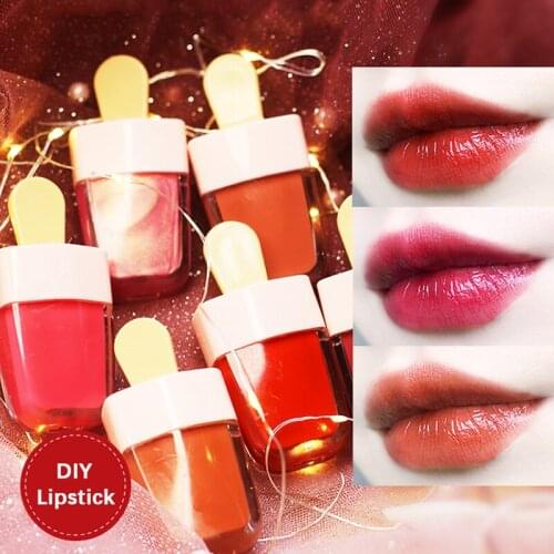 8ml TransparentEmpty Lip Gloss Containers Tubes Ice Cream Shape Lip Balm Lipstick Tubes Refillable Containers Bottle for DIY