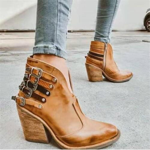 Bohemian Boho Heel Boot Ethnic Women Fringe Buckle Faux Suede Leather Ankle Boots 2021 Woman Girl Flat Shoes Chelsea Booties