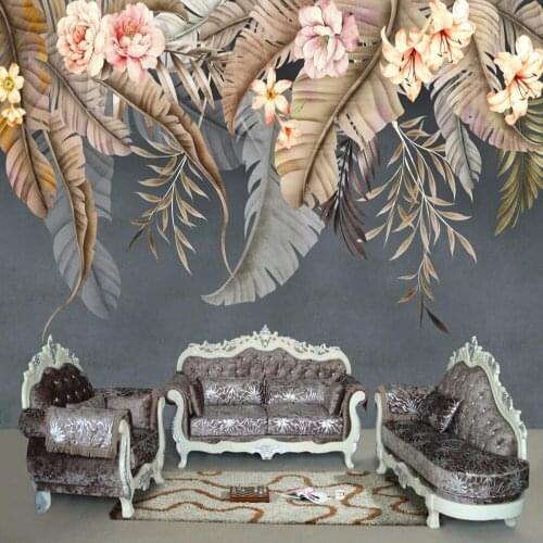 Custom large 3D wallpaper mural beautiful plant flower nordic background wall decoration painting mural wallpaper