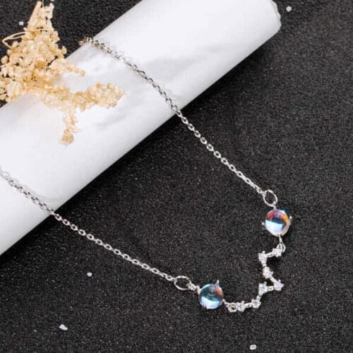 Big Dipper Necklace Schoolgirl Simple Gift For Best Friend Fashion Colorful Rhinestone Necklace
