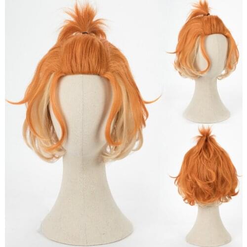 Cater Diamond Twisted Wonderland Cosplay Short Orange Heat Resistant Synthetic Hair+Free Wig Cap