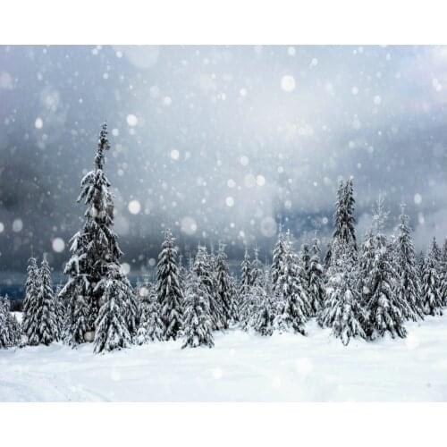 Winter Forest Snow Scene Backdrop Baby Shower Party Birthday Room Decor Photo Booth Studio Prop