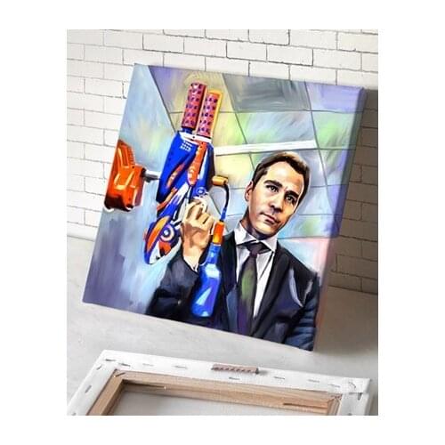 HOME LIVING ROOM TOP art oil painting--hand painted WORK-- ARI GOLD Entourage ART - 24 inches-free shipping cost