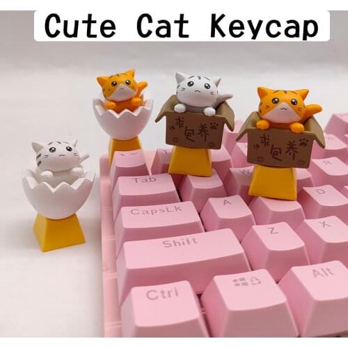 Keys For Mechanical Keyboard Artisan Keycap Anime Keycaps Keyboards Accessories PBT Axis Gaming Custom Diy Key Cap Cute Cat