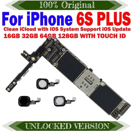 Logic Board Full Chips Original Unlocked Mainboard For IPhone 6S Plus With Fingerprint without Touch ID Motherboard Lte Network