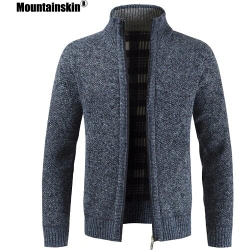 Mountainskin Mens Sweaters Autumn Winter Cardigan Warm Knitted Sweater Jackets Coats Male Clothing Casual Knitwear SA835
