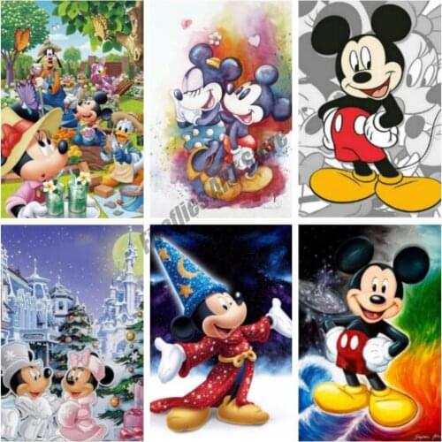 Disney Mickey and Minnie Princess DIY Square Diamond Painting Embroidery Childrens Craft Cross Stitch Mosaic Home Decor Gift
