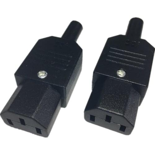 New Wholesale Price 10A 250V Black IEC C13 female Plug Rewirable Power Connector 3 pin AC Socket