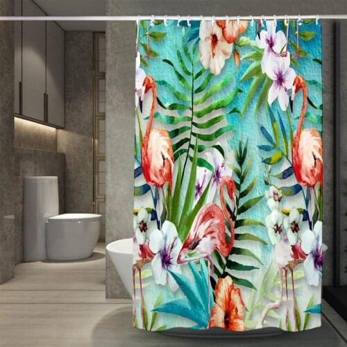 New Large 300x180cm Shower Curtain Fresh Leaves Printing Mildewproof Bath Curtains Decoration For Home Hotel Bathroom Screens