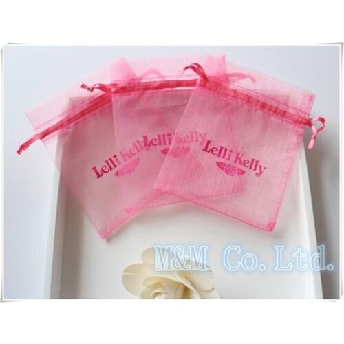 Organza OEM Logo rose Organza Gift Candy Bags Jewellry Package Pouch