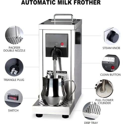 Fully Automatic Professional Milk Steamer With Temperature Setting/Stainless Steel Milk Frother Machine 130t