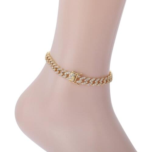 Hot 8MM Anklet 9inch 10inch Brass CZ Tennis Chain 3 color For Women Foot Jewelry A005