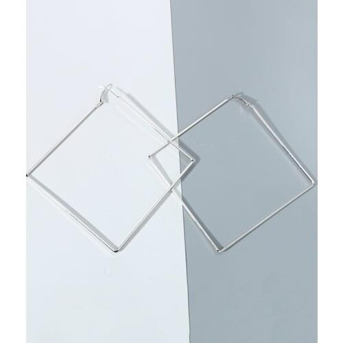New Metal Square Hoop Earrings For Women Fashion Jewelry Pendientes Boho Big Geometric Simple Party Statement Evening Earrings