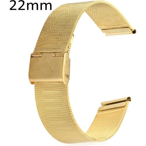 22mm Stainless Steel Mesh Bracelet Watch Band Replacement Strap for Men Women