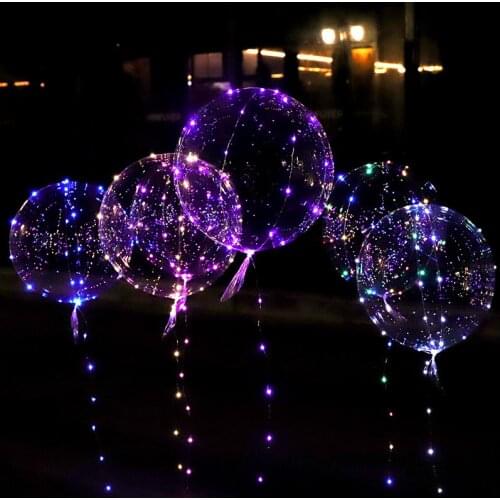 20" 1pcs Led Balloons BOBO orbs globos cumpleanos infantiles Ball Wedding Birthday Party Decorations kids Ballon Helium Balloon