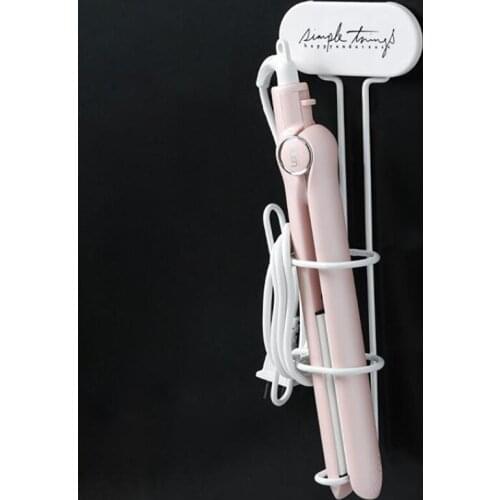 Curling Iron Wall-Mount Hair Dryer Holder Hair Straightener Rack Metal Simple Blow Dryer Storage Bathroom Hair Dryer Shelf