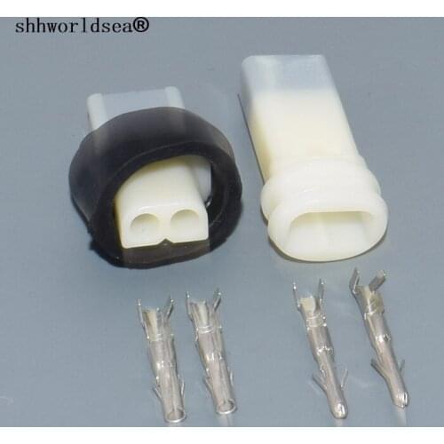 Shhworldsea 2 Pin 2.3mm Power Waterproof plug Auto Electrical Female Male wire Connector For Motor Motorcycle