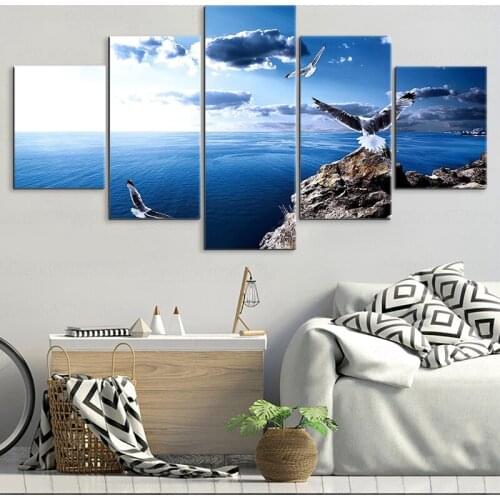 Modern HD Printed Painting Canvas Home Decor 5 Piece Flying In Blue Sky eagle Poster Wall Art Picture Home Decor