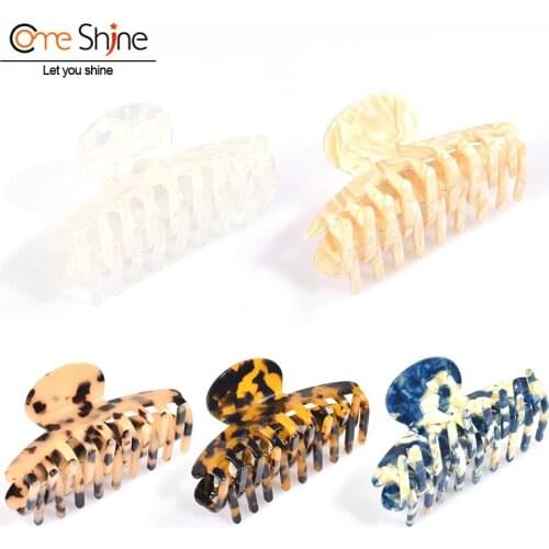 Big Claw Hair Clips for Women Girls 3.8 Inch Tortoise Banana French Design Leopard Print Strong Hold Hair Clips for Thick Hair