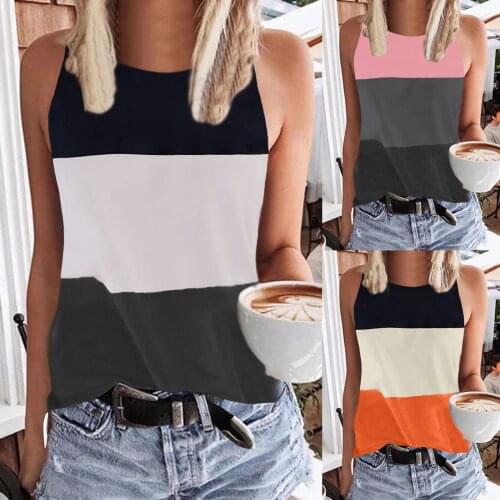 Summer Women Sleeveless V Neck Workout Tops Splicing Running Casual Athletic T Shirts Large Size Women Streetwear Shirt Tops