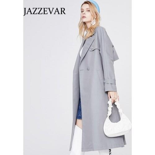 JAZZEVAR Khaki windbreaker womens autumn 2021 new womens jacket British style casual autumn and winter jacket women