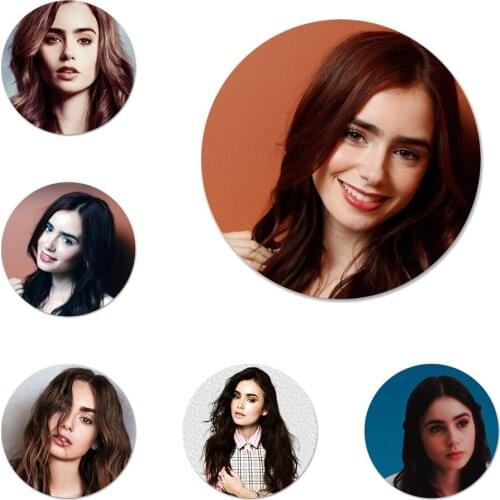 58mm Lily Jane Collins Guildford Surrey Icons Pins Badge Decoration Brooches Metal Badges For Clothes Backpack Decoration