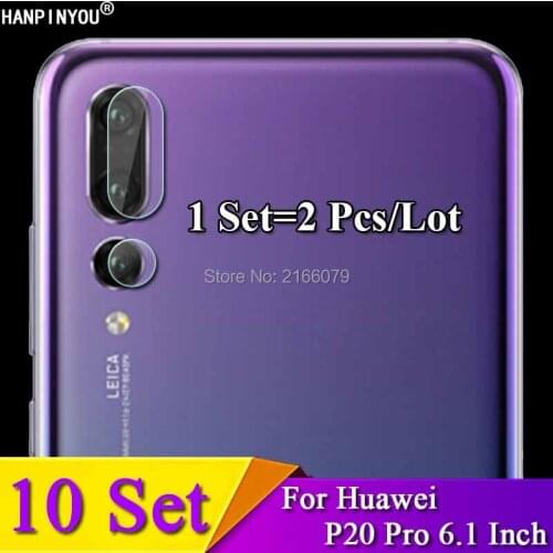 10 Set/Lot For Huawei P20 Pro 6.1" Rear Camera Lens Protective Protector Cover Soft Tempered Glass Film Guard