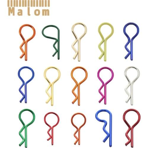 10 PCS 1.0/1.2/1.4/1.5mm RC Car Metal Body Clips Pins R Shape for SCX10 Wraith Traxxas TRX4 TRX6 HSP HPI Redcat CC01 SMT