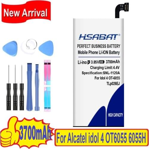 100% Original HSABAT 3700mAh TLp026E2 Battery For TLp026EJ Alcatel idol 4 OT6055 6055H 6055Y 6055U 6055 6055K 6055B
