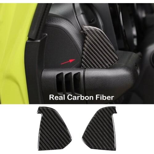 2*Real Carbon Fiber Center Console Side Decorative Cover For Suzuki Jimny 2019