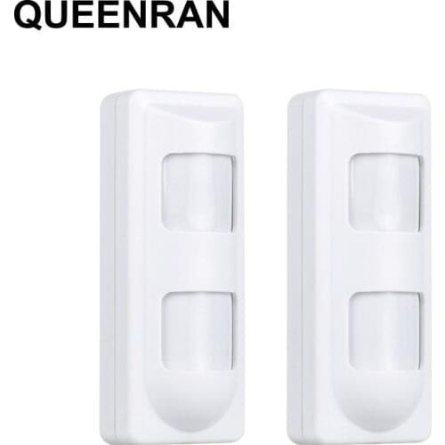 2pcs Wide Angle/Curtain/Pet Friendly Dual PIR Sensor Outdoor PIR Microwave Detectors Waterproof for Wired Alarm System