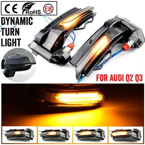 2X Suitable for Audi Q2 GA Q3 F3 Dynamic LED Blinker Indicator Mirror Turn Light Signal Repeater Car Styling Accessories