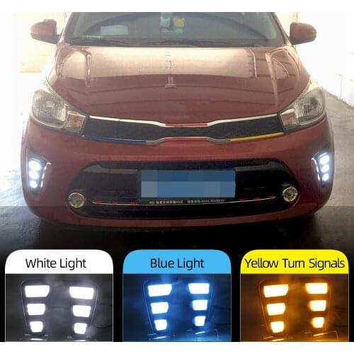 CSCSNL 2PCS Car DRL For KIA PEGAS 2018 2019 LED Daytime Running Lights Daylight Fog Lamp cover Signal Lamp