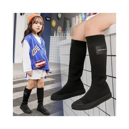 Toddler Children Winter Boots Mesh Long Outdoor Girls Boots Shoes Mid Calf Flat kids Boots For Girls Casual Children Long Shoes