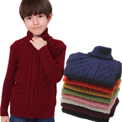 Kids Sweater 2020 Autumn Winter Toddler Clothes Childrens Turtleneck Pullover Sweaters For Teen Boys Girls 80-160 CM Wear