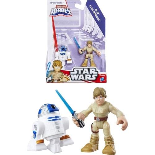 Hasbro Star Wars Galactic Heroes Mini Action Figure R2D2 Luke Skywalker Figure Model Toy Set Collectible Robot Model Ornament