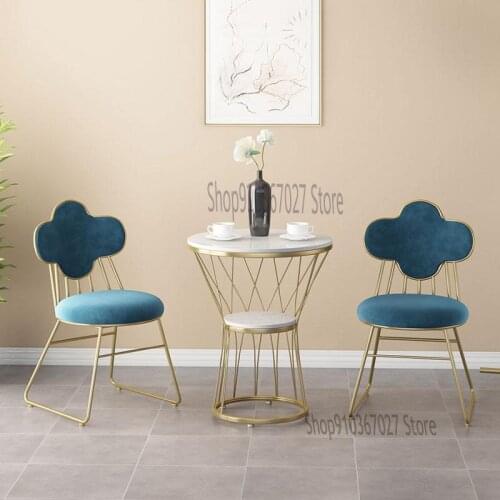 Ins Light Luxury Makeup Chair Backrest Simple Princess Net Red Chair Iron Bedroom Nail Shop Nordic Dressing Stool