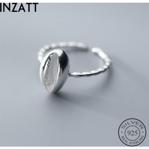 INZATT Real 925 Sterling Silver Hollow Shell Adjustable Ring For Pretty Women Interesting Party Fine Jewelry Fashion 2019 Gift