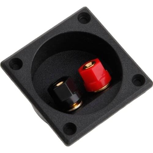 Square Shape Double Binding Post Type Speaker Box Terminal Cup Black And Red